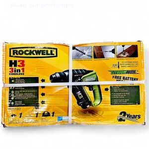Rockwell H3 3in1 SDS Rotary
Hammer -  Model RK2513K2 12V - New in Sealed Box